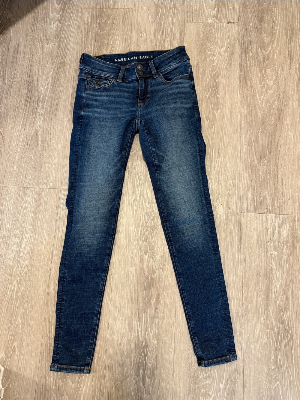 American Eagle Outfitters Navy Blue High-Rise Skinny Jeans